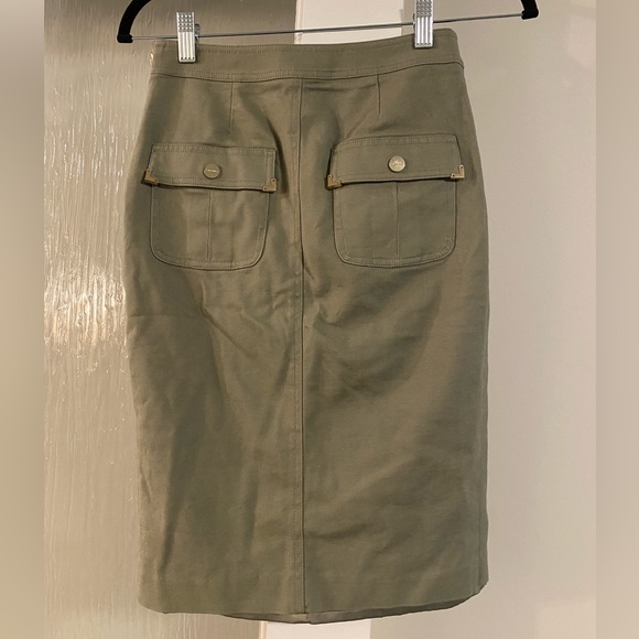 Marciano Front Slit Pencil Skirt, High Waist, Green, Gold Hardware, Size 2, NWOT - Picture 3 of 4